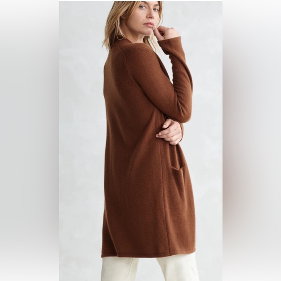 Jenni Kayne 100% CASHMERE Sweater Coat Cardigan cinnamon Open Front XS  $495 - Picture 4 of 9
